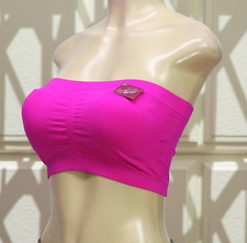Sofra Women's Strapless Bra Tube Top Padded Insert Stretch Pink One Size - VIN