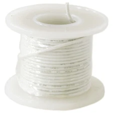 25 Feet White 22 Gauge Solid Hook-Up Wire, Tinned Copper, PVC Insulation