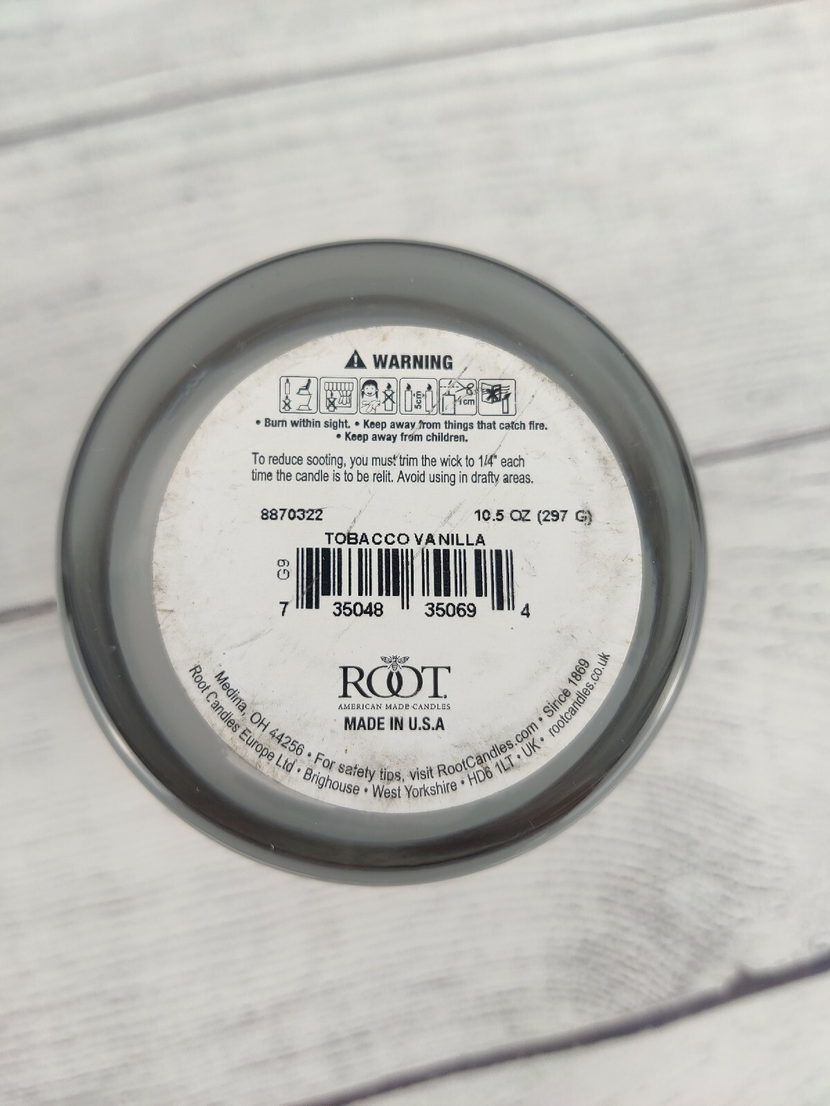 Root Candles (8870322) Tobacco Vanilla Scented Beeswax Blend Candle, 10.5 oz