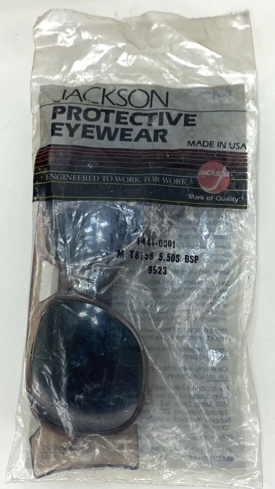 De colección JACKSON GAFAS DE SEGURIDAD GAFAS PROTECTORAS 1441-0001 Marrón con Lente de Humo ~NUEVAS Foto 2 de 4