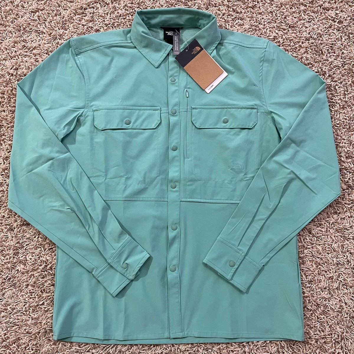 売切り【正規新品】THE NORTH FACE SNIKTAU L/S SUN SHIRT 長袖 US限定 速乾 胸ポケット ストレッチ アウトドア FLASHDRY(XXL)緑 180914-15 Men's Sniktau Long-Sleeve Sun Shirt | The North Face