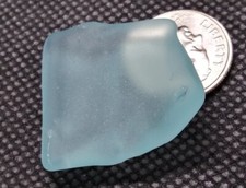 Genuine sea glass beautiful, unique design, Maine aqua blue SUPER SMOOTH