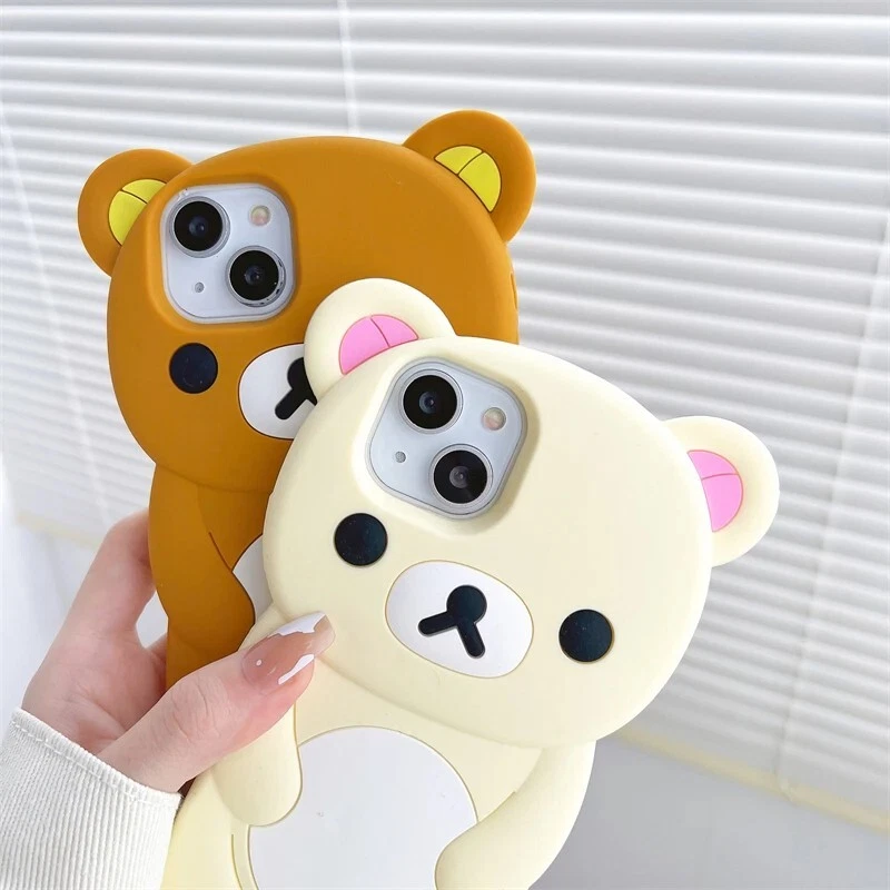 Rilakkuma süßer Bär iPhone Handyhülle 3D Hülle Gummi Silikon - UK VERKÄUFER - Bild 2 von 4