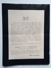 ABBADIE Vallee Sansamat FAIRE PART Lorraine Capblanc LALOURCEY Loyre Bossin 1906