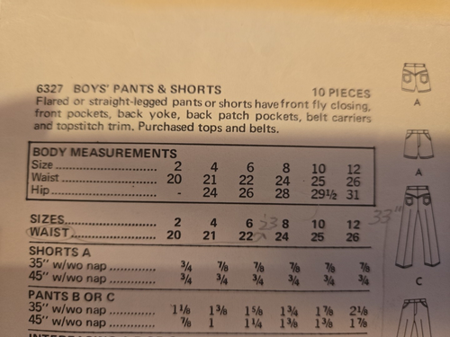 Butterick 6327 Boys Pants & Shorts Size 8 Vintage - Picture 5 of 5