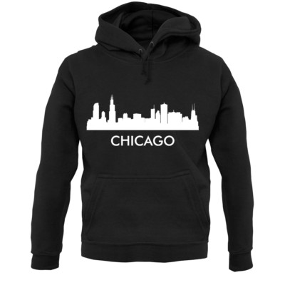 Chicago Silhouette Unisex Hoodie - City - Skyline - Lake Michigan - Illinois