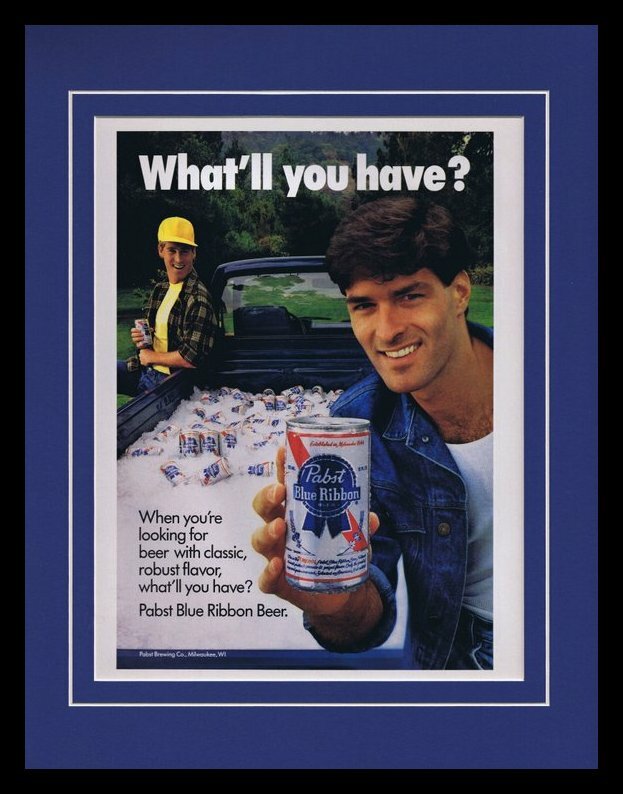 ヴィンテージ vintage 70's Pabst Blue Ribbon M Vintage Wooden Pabst Blue Ribbon Beer Free Lunch Next Door
