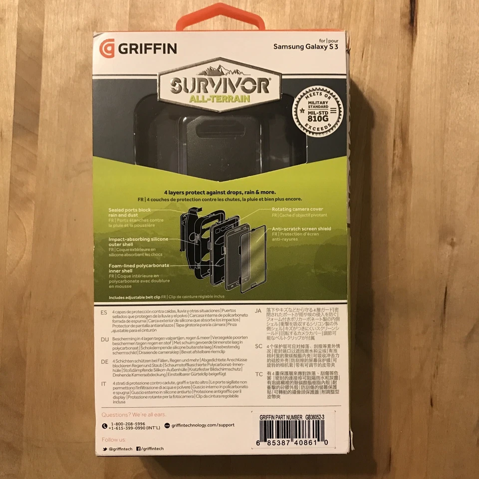Funda rígida Griffin Survivor Extreme Duty Samsung Galaxy S3 y funda con clip para cinturón Foto 2 de 4