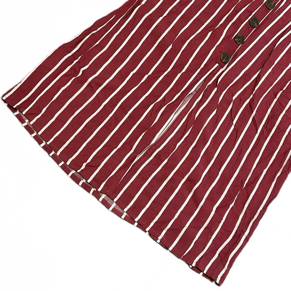 Trixxi Back Cut Out Stripe Button Down Scoop Neck Cap Sleeve Maxi Dress M NWT - Image 3 of 4