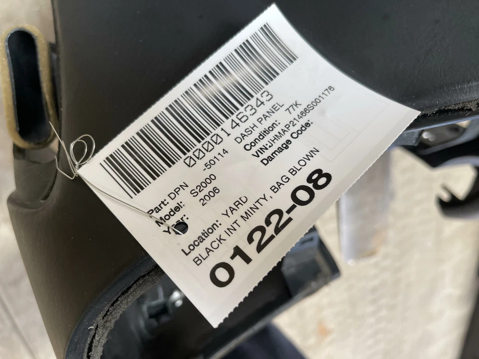 2006-2007 HONDA S2000 DASH DASHBOARD INSTRUMENT PANEL COVER BLACK OEM - Imagem 4 de 4