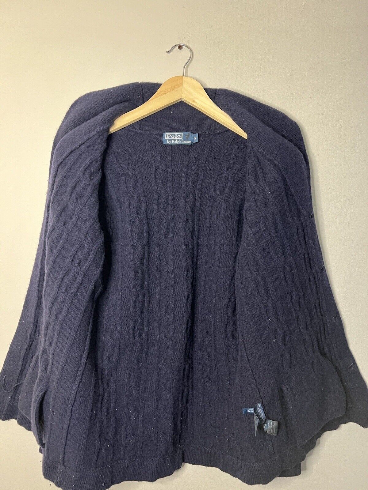 Polo Ralph Lauren Cable Knit Cardigan Sweater Sz M - image 3