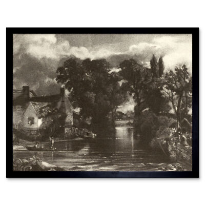 David Lucas Mill Stream 1831 Gemälde Wandkunstdruck gerahmt 12x16