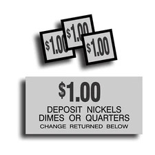 Vending Machine 1.00 Dollar Decal fits Dixie Narco Soda Pop Soft Drink Coin Slot