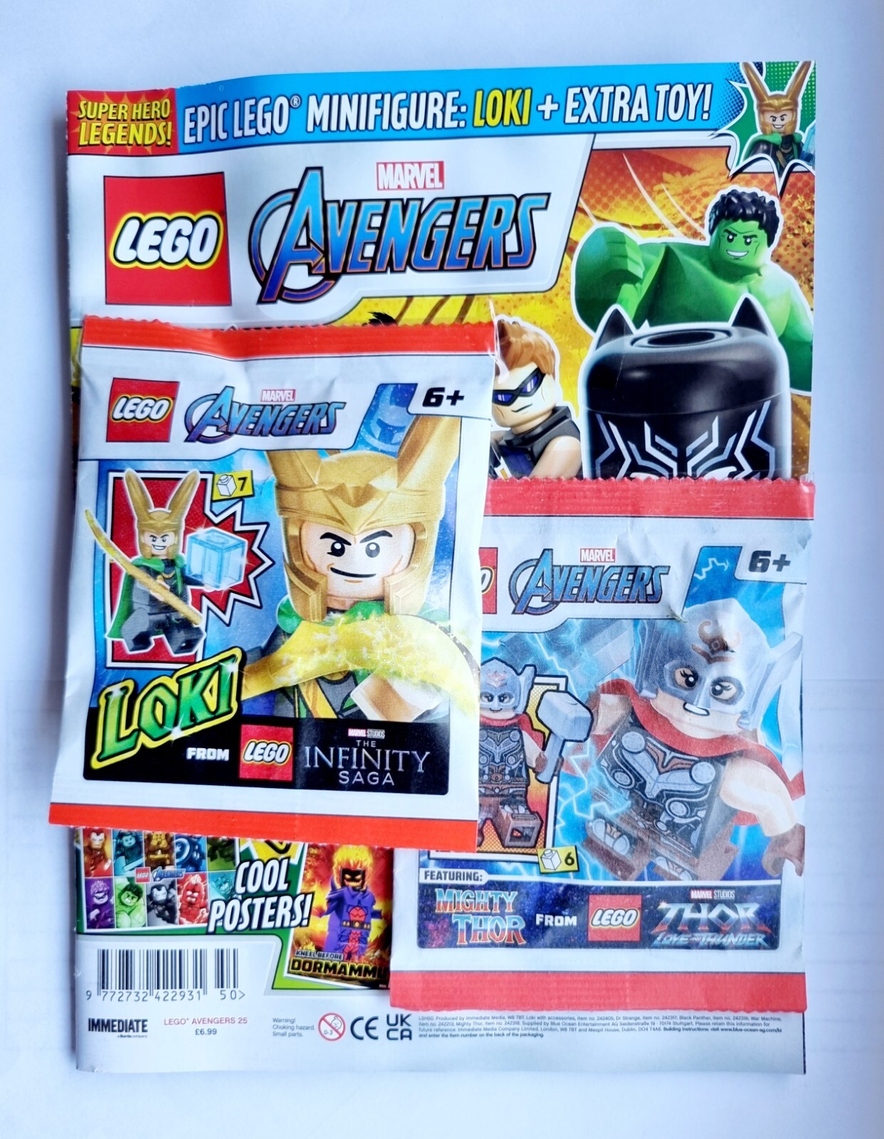NEW LEGO AVENGERS MAGAZINE WITH EXCULSIVE LOKI & MIGHTY THOR MINIFIGURES #25
