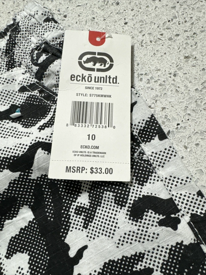 Ecko Unltd Boys Camouflage Shorts 100% Cotton Black/White Size 10 NWT - Изображение 4 из 4