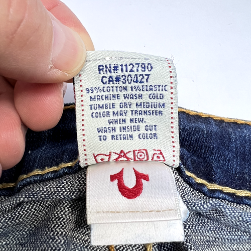 True Religion Jean Pants Womens 30x34 Joey Blue Denim World Tour Flare - 第 11/12 張圖片