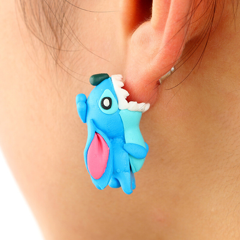 Boucles d'oreilles Pendantes Stitch Métal Nickel Free Anime Anime Ohana  Means Family Famille Expérience 626 Fantasy Cosplay, taglia unica, Métal,  Base : : Mode