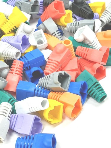 100 PZ - RJ45 Stivali Plastica Morbida Premium Cover CAT 5, CAT 6 Cable Boot, Casuale - Foto 3 di 5