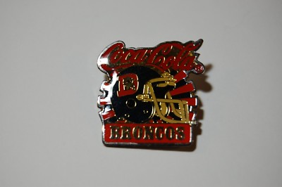  Denver Broncos Football Pin  Vintage Coca-Cola Sponsor  Lapel Pin 