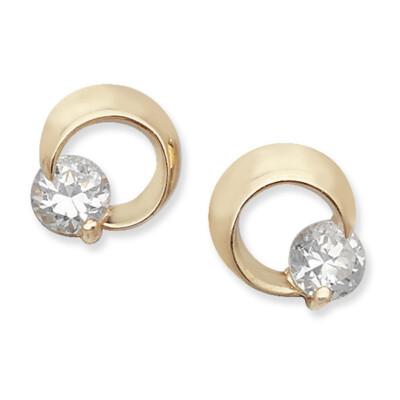 Loop Ohrringe Edelstein 9 kt Gelbgold gepunzt nagelneu verpackt