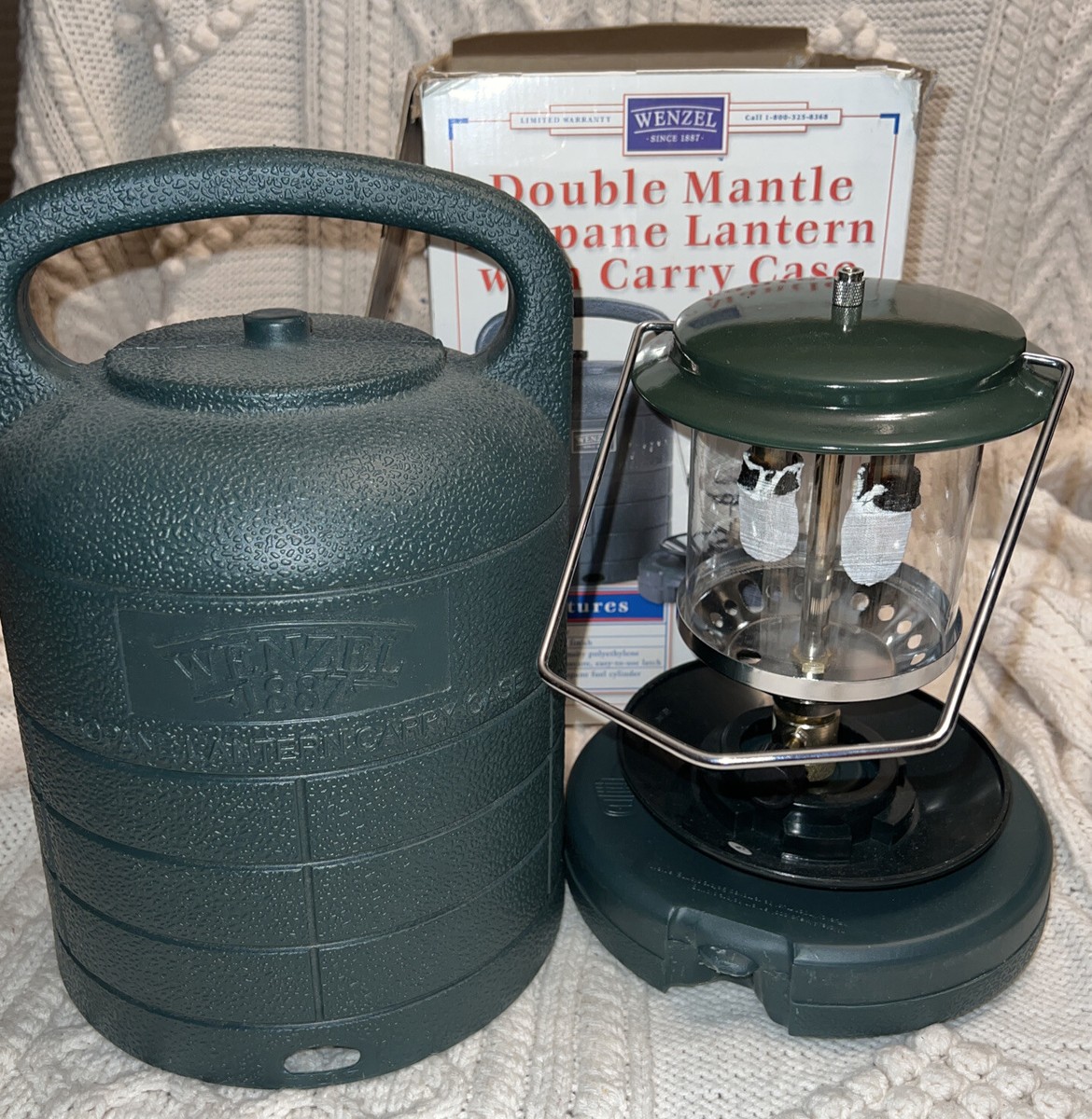 Wenzel 1887 Double Mantle Propane Lantern W/Carry Case Model