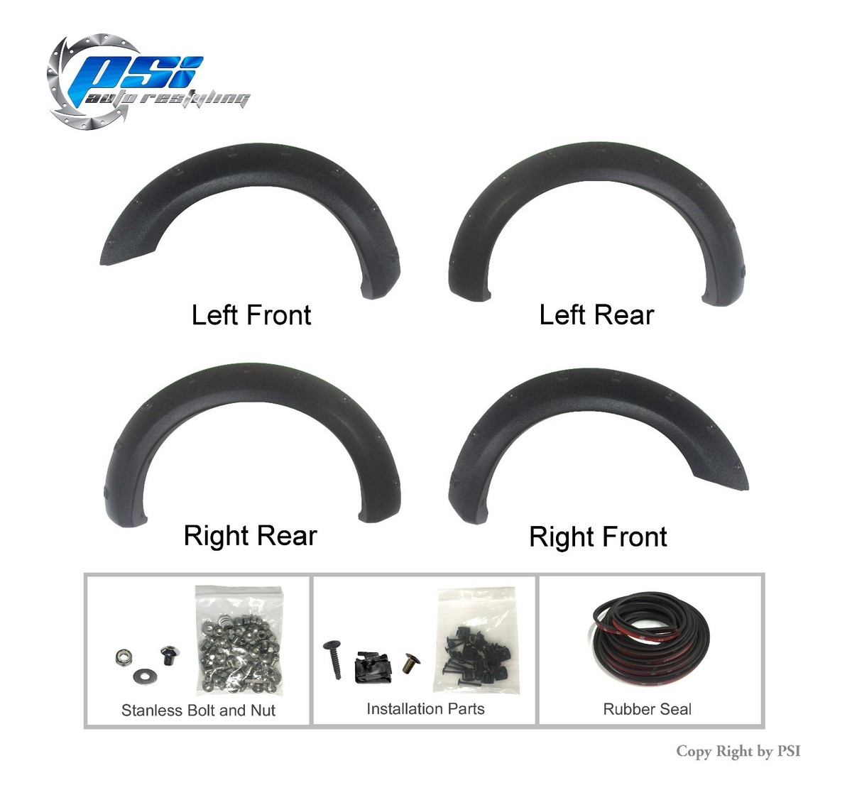 Black Textured Pop-Out Fender Flares 05-14 Fits Nissan