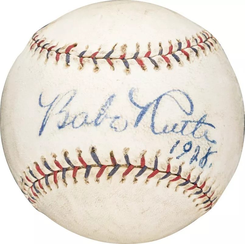 Stunning Babe Ruth Single Signed Autographed 1928 Baseball With