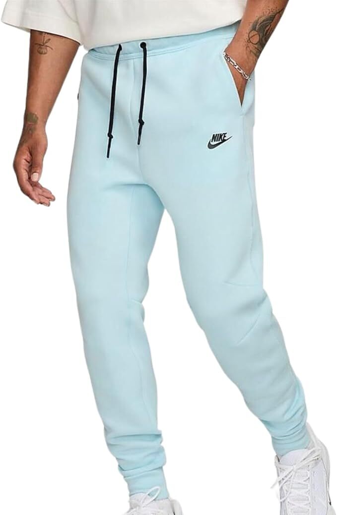 Мужская спортивная одежда Nike Glacier Blue/Black Tech Fleece Jogger (FZ4710 474)