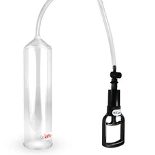 LeLuv Penis Pump EasyOp Tgrip Handle Clear Hose Choose Cylinder Size and Color
