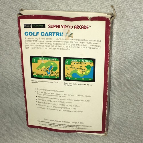 Super Video Arcade Golf Sears Tele-Games 1 Overlay Card Intellvision No Reserve - Picture 2 of 8