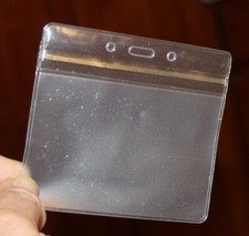 50 Pcs Badge Holders Clear Plastic Horizontal Name Tag Holders