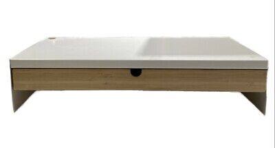 ELLOVEN monitor stand with drawer, white - IKEA