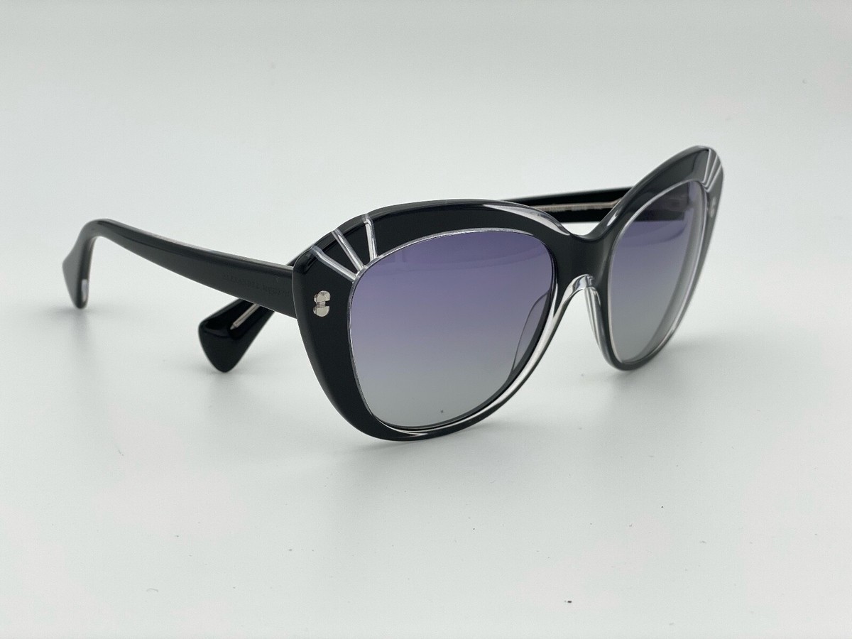 Alexander McQueen Black and Silver Cat-Eye Sunglasses Women main image 2