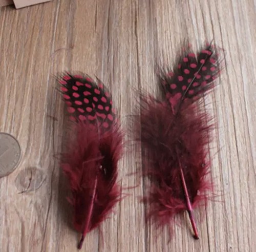 50pcs Guinea Fowl Spotted 5-10cm Feathers 12 Colours DIY Art Craft Party Decor - Picture 9 of 23