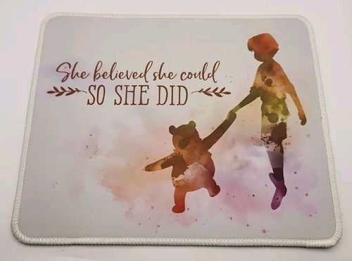 Sie glaubte, sie könnte, so tat sie es Winnie Puuh Mauspad Anti-Rutsch 9 1/2"X8"
