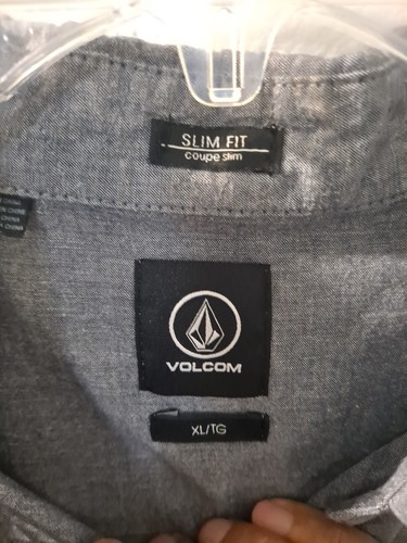 Volcom Men's Gray and Teal Striped Button Up Short Sleeve Classic Fit (XL) - Picture 5 of 7