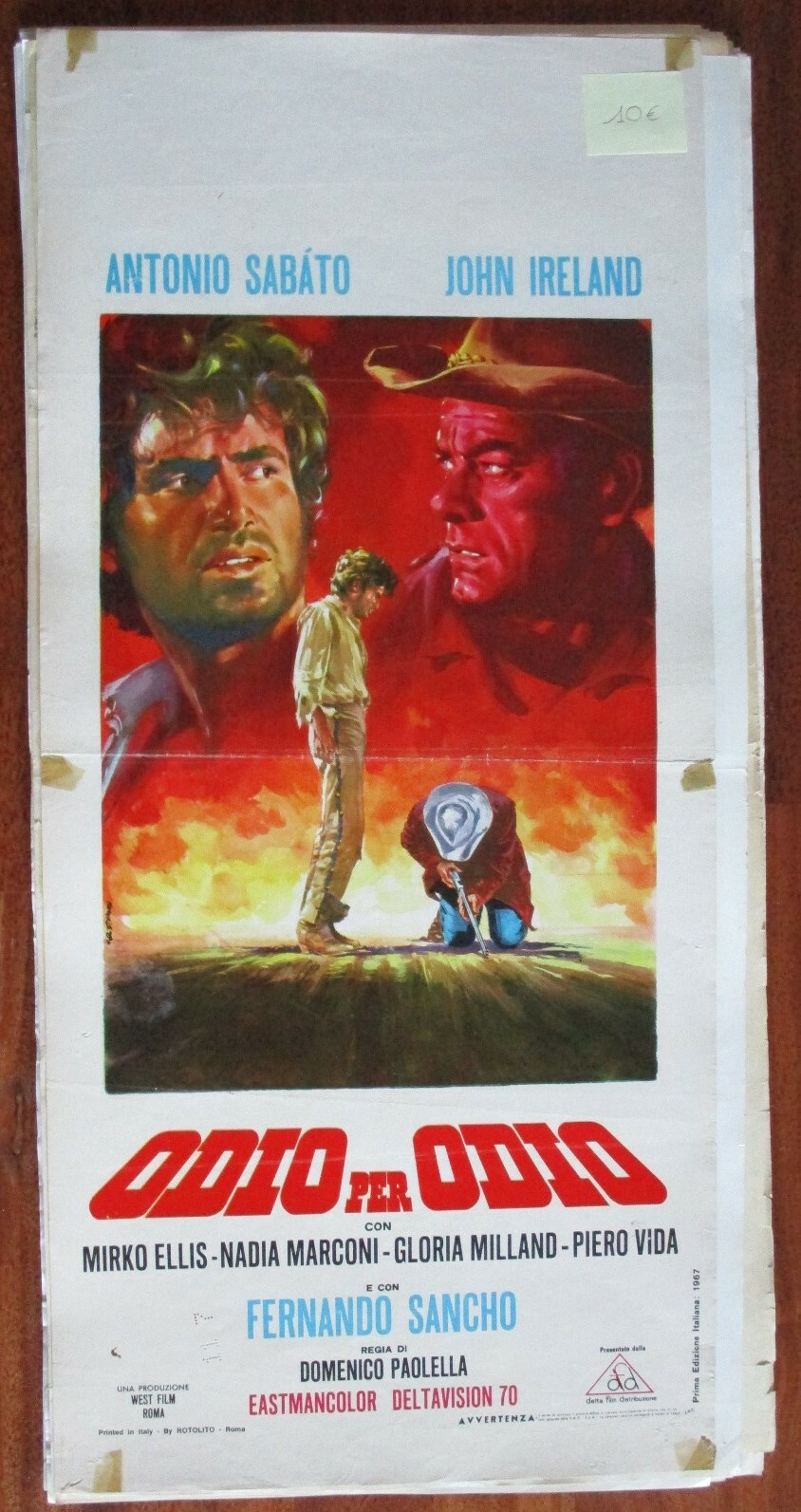 Locandina originale film Odio per odio (1967) - Regia di Domenico Paolella