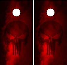 Skull Custom Cornhole Wrap Skin Set; Laminated, Easy Apply; Premium Vinyl