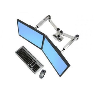 Ergotron LX Dual Side-by-Side Arm Desk Mount - Black/Silver