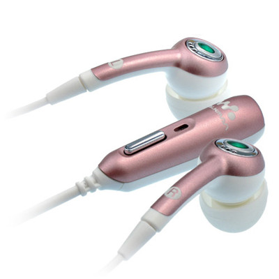 Sony Ericsson Z310a Z550 Z710 White with Pink Stereo Earbuds Headset HPM-70
