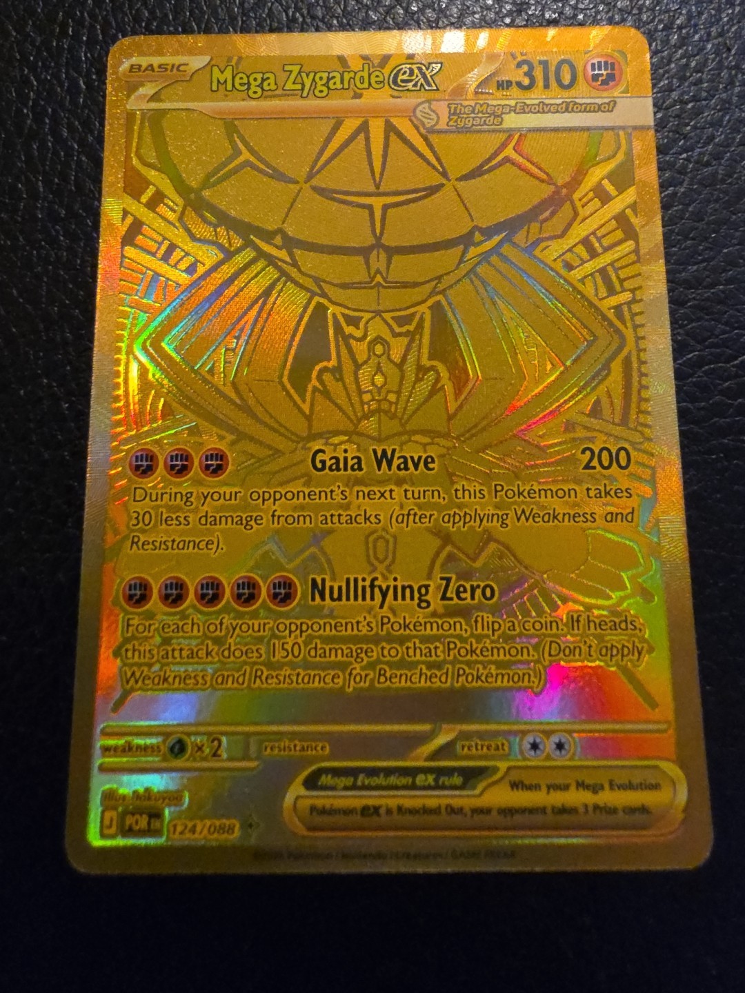 Pokémon Mega Zygarde EX 124/088 Gold Secret Rare Full Art – Perfect Order NM