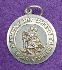 Vintage George Jensen St. Christopher Silver Pendant 7.2g   PB3-526