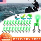 20pack LED Night Fishing Bite Bait Alarm 2 Bells Light Rod Tip Clip Alert Ring