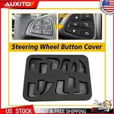 12pcs Black ABS Car Steering Wheel Button Cover Sticker For Benz C W205 2015-18