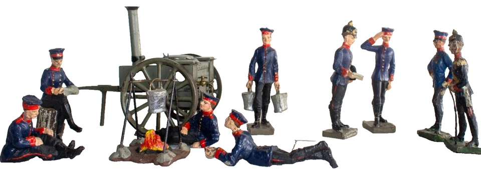 Início de 1910–1913 Lineol pré-Primeira Guerra Mundial alemão 10cm Bivouac/cena de acampamento - Imagem 2 de 4