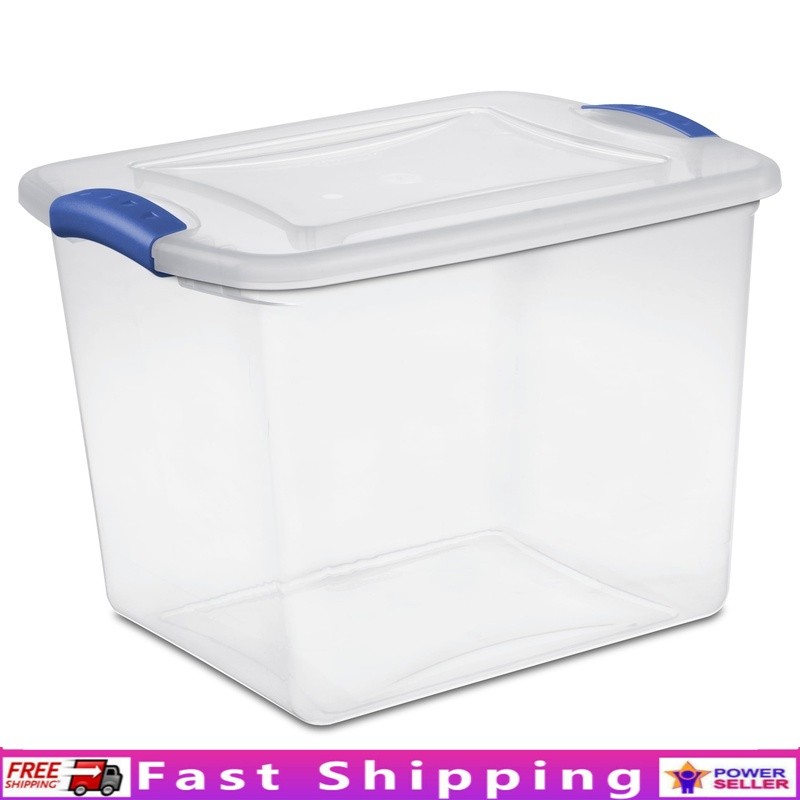 Clear Stackable Latch Lid Plastic Storage Bin for Easy Organizing