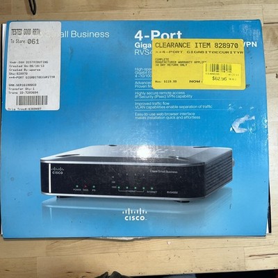 Cisco RVS4000 Small Business 4-Port Gigabit Security Router Powers On
