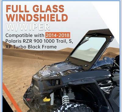 ECOTRIC Full Vented Glass Windshield 2014-2018 Polaris RZR 900 1000 Trail, S, XP