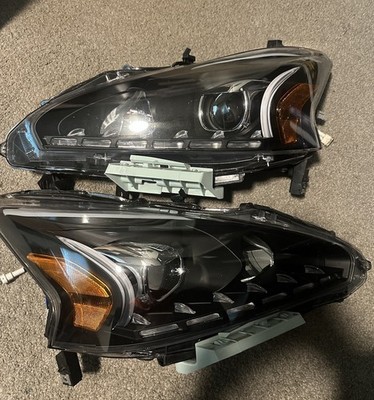 Black LED Bar Projector Headlights For 2013-2015 Nissan Altima Sedan 4Dr