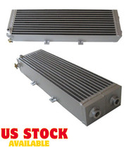 Universal 26x7x2 Aluminum Water To Air Intercooler Heat Exchanger Rad Kit